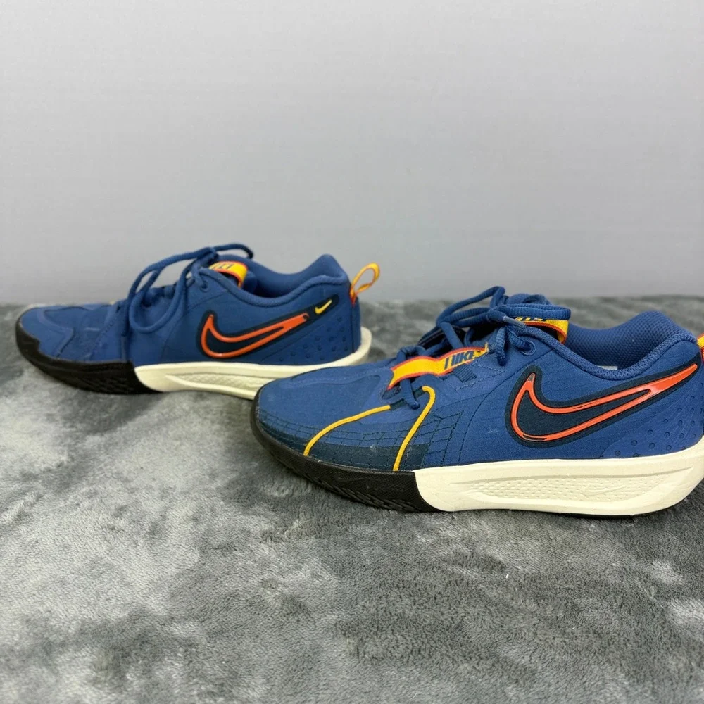 Nike Kids Basketball Shoes Blue Orange Sneakers‎ Athletic 6Y